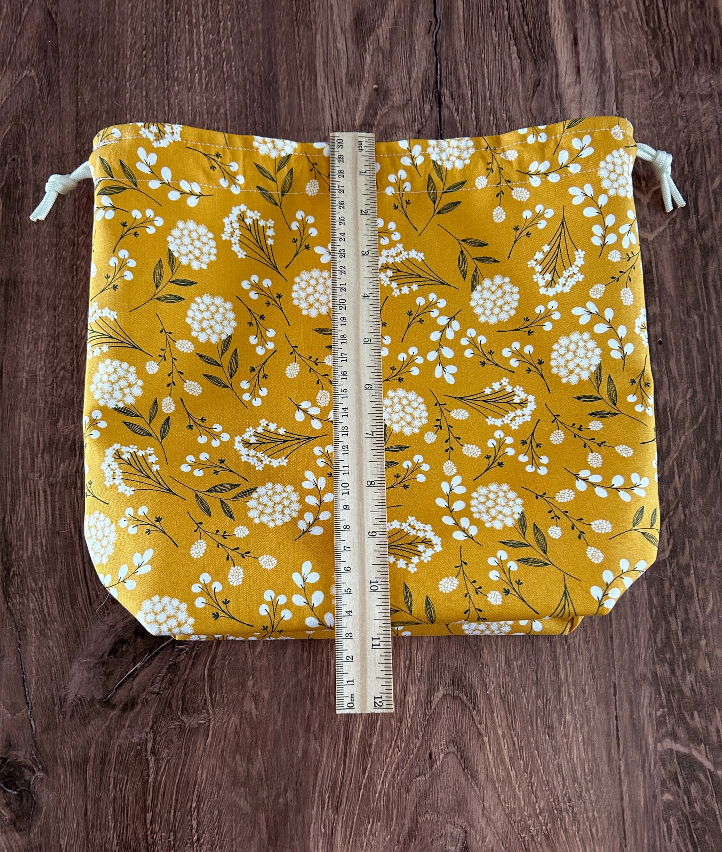 Copy of Flower Project Bag - Handmade - Drawstring Bag – Knitting Bag – Crochet Bag - Toy Sack - Floral
