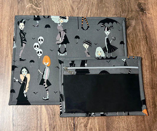 Vinyl Cross Stitch Project Bag - Embroidery Bag - Project Bag - Knitting & Crochet Bag - Organizer - Halloween Project Bag - Notions - Goth - Gothic (Copy)