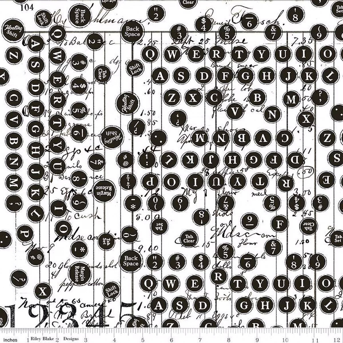 Riley Blake Fabric - Sew Journal Deconstructed Type White - C13893 - J. Wecker Frisch - Cotton