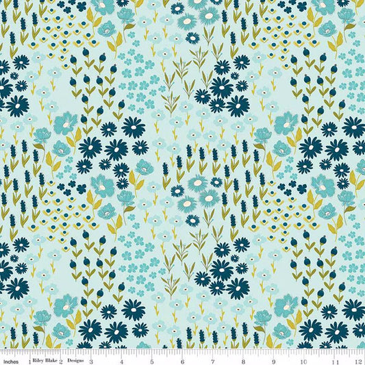 Riley Blake Fabric - Feed My Soul Flower Garden Powder - Sandy Gervais - Flower - Floral - Cotton