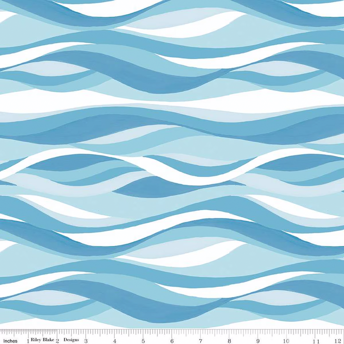 Riley Blake Fabric - Free as the Ocean Aqua - C14803 - Cotton