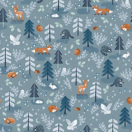 Riley Blake Fabric - Twilight Creatures by Natalia Juan Abello Collection - Main Storm - #C15360R - Cotton