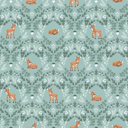 Riley Blake Fabric - Twilight Creatures by Natalia Juan Abello Collection - Wild Fawns Songbird - #C15361R - Cotton