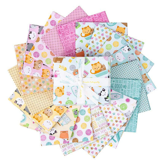 Pretty Kitty Fat Quarter Bundle - Riley Blake Designs - 18 Fat Quarters - Cotton - Doodlebug Design - FQ-15650-18