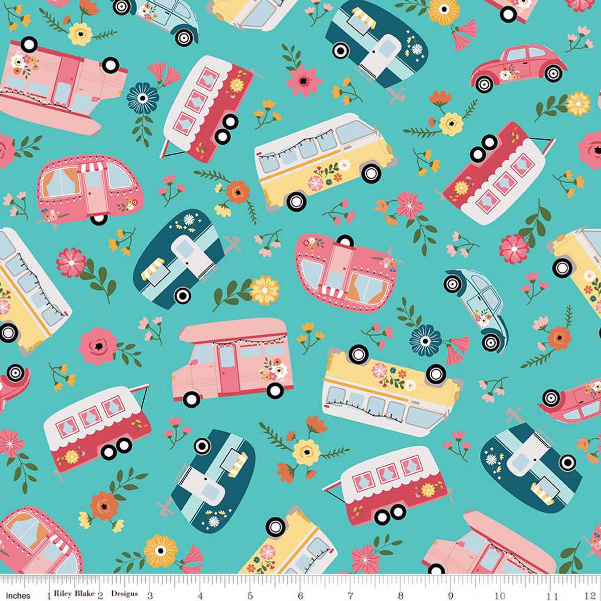 Riley Blake Fabric - Gone Glamping Main Cottage - C14790 - Lori Whitlock - Cotton