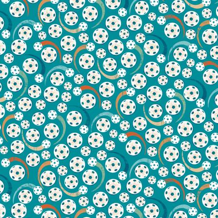 P&B Textiles Pickleball Fabric - Tossed Pickleballs - Pickleball Champ by Courtney Morgenstern Collection - Cotton Fabric